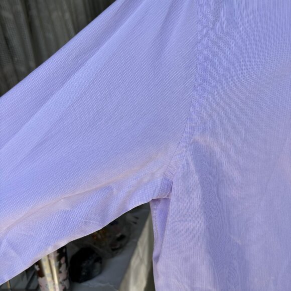 Burberry London Men’s 16.5-42 White Pink Striped Button Up Designer Dress Shirt - Picture 10 of 14